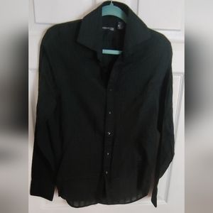 Kenneth Cole Black Striped Dress Shirt